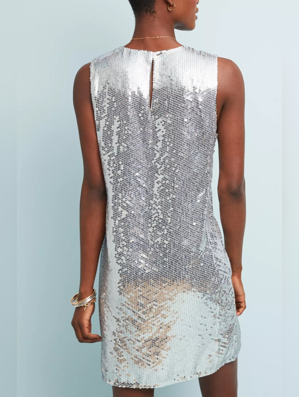 Anthropologie Varun Bahl NWT Sequin Floral Embroidered Shift Dress Medium - Picture 2 of 14